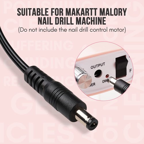 Makartt Nail Drill Handpiece for Malory 30000RPM Rechargeable Electric Nail Filer, Professional Nail Gel Polish Acrylic Powder Remover, Drill Machine Part Replacement for Manicure Nail Art Tool