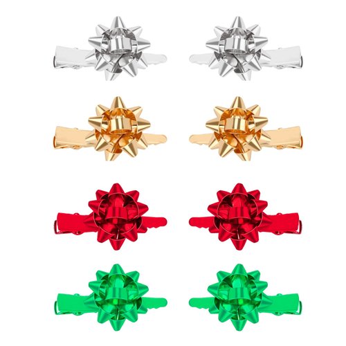 AUGSUN 8Pcs Christmas Bow Hair Clips Barrettes Xmas Hairpins Accessories for Girls Women Christma...