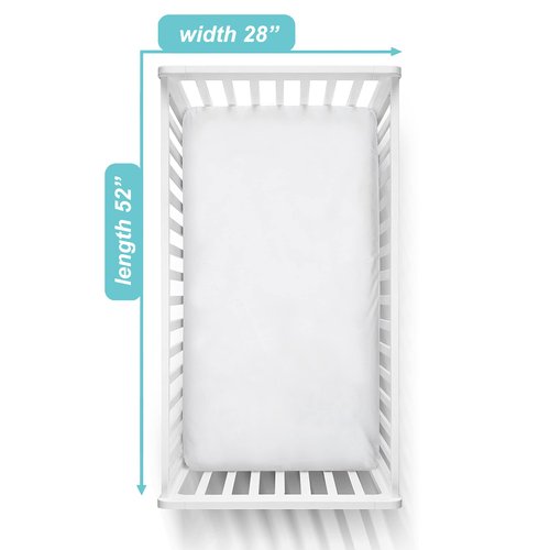 American Baby Company 2 Pack Fitted Crib Sheets 28" x 52", Soft Breathable Neutral 100% Cotton Jersey Sheet, White, for Boys and Girls, Fits Crib and Toddler Bed mattresses