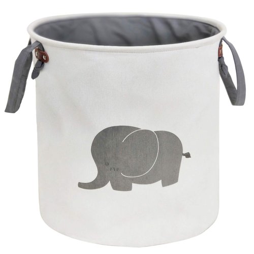 HIYAGON Storage Baskets,Cotton foldable round Home organizer Bin for Baby Nursery,Toys,Laundry,Baby clothing,Gift Baskets(Elephant)
