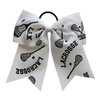 NEW "GLITTERY LACROSSE" Cheer Bow Pony Tail 7 Inch Girls Hair Cheerleading Games Sports Team Tournaments Lacrosse Ball Sticks Grosgrain Ribbon