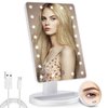COSMIRROR Lighted Makeup Vanity Mirror with 10X Magnifying Mirror, 21 LED Lighted Mirror with Touch Sensor Dimming, 180°Adjustable Rotation, Dual Power Supply, Portable Cosmetic Mirror (White)…