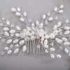 BERYUAN Bridal Hair Comb for Bride Bridesmaid Pearls Beads Hair Comb SILVER