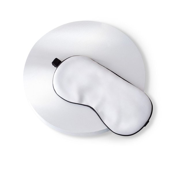 SLEEP & GLOW Silk Sleep Eye Mask Luxury Mulberry 22 Momme 100% Natural Triple Silk Blindfold with Adjustable Strap for Comfortable Sleeping & Face Skin Care (White)