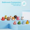 12PCS Rubber Ducks,Toddler Bath Toys,No Hole Bathtub Toys,Baby Pool Toys for 18 Months and Older