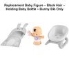 Replacement Part for Fisher-Price Little People Bundle 'n Play Playset - GKY43 ~ Replacement Baby Figure ~ Black Hair ~ Holding Baby Bottle ~ Bunny Bib