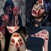 30 Sheets Halloween Temporary Tattoos, Zombie Makeup, Scar Wound Blood Bleeding Tattoo Stickers for Women Men Halloween Party Cosplay (HY-2)