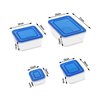 eMagTech 4Pcs Dollhouse Food Storage Box 1/6 1/12 Scale Dollhouse Bento Box Mini Fresh Box Dollhouse Ornament for DIY Making Plastic Blue