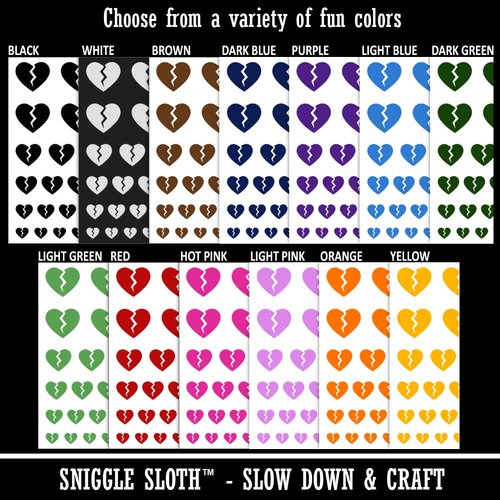 Broken Heart Love Temporary Tattoo Water Resistant Fake Body Art Set Collection - Light Blue (One Sheet)