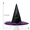 Seasons Stars SSDecor Halloween Witch Hat with Purple Tulle and Sequins, Halloween Costume Accessory Black and Purple Witch Cap for Kids Women Halloween Party