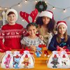 Poen 24 Set Christmas Gift 4 Inch Mini Christmas Stuffed Plush Bear with Santa Hat Scarf Christmas Cards Organza Bags Xmas Stuffed Small Bear Toy Set for Xmas Holiday Party Favor(Vibrant Style)