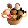 Snuggle Stuffs Basket of Buddies 8" Plush Diversity Dolls | Toddler Dolls | Preschool Dolls | Multicultural Dolls | Set of 5