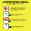 Denture Dart V3 Hard Plastic Denture Brush - Denture Gel Adhesive Remover - Remove Denture Gel Adhesive & Glue from Mouth & Gums, Oral Hygiene Product, Scraper w/Textured Grip and Rigid Bristles