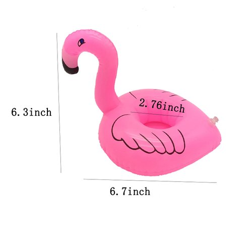 Inflatable Drink Holder, 16 Packs Flamingos Floats Inflatable Cup Floating Coasters for Summer Swimming Pool Party and Kids Fun Bath Toys (16 Packs)