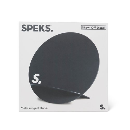 Speks Show Off Stand - Double Sided, Powder Coated Steel Magnetic Display Board - Grey - Magnets Sold Separately