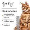 Eye Envy ProGlide Deshedding and Detangling Comb for Long-Haired Cats | Remove Undercoat, Excess Hair, Tangles & Knots | 6" Dual-Tooth Comb with Rounded Pins