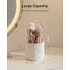 DooGooCoo Makeup Brush Holder [2024 Newest] [Dustproof & Waterproof] 360 Rotating Cosmetics Make up Brush Organizer Storage with Lid for Vanity