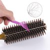 Vista Round Hair Brush Boar Bristle Wooden Hair Brush for Women Blow Drying Handle Anti Static Hairbrush for Hair Styling, Drying, Curling