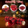 YUEPET Guinea Pig Tunnel and Tube Collapsible 3 Way Guinea Pig Hideout with Classic Christmas Style, Small Animal Tunnel for Guinea Pig Ferret Hamster Chinchilla