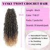 Eacia Yanky Twist Crochet Hair 8 Inch 7 Packs Pretwisted Fluffy Spring Mini Twist Bohemian Passion Twist Pre Looped Crochet Braids Synthetic Hair Extensions (T27#)