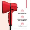 REVLON Airflow Control Hair Dryer with Diffuser | 1875W Blow Dryer Head Rotates 90° for Total Control, Wider Head for Less Drying Time, Reduces Frizz (Red)