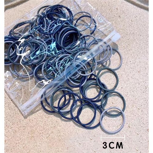 Aimeely Girls Women Multi Color 100 Count Hair Elastic ties Colorful Non-slip 3CM Comfort Daily School Hair Bands Black