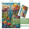 Cactus Puzzles for Adults 1000 Pieces and up, PICKFORU Stained Glass Puzzle Including Mosaic Art Cactus, Colorful Succulent Puzzles for Plant Lovers