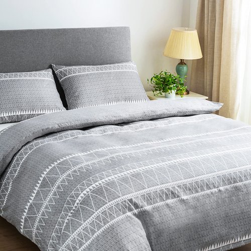 Lekesky Duvet Cover Queen Size, Grey Breathable Comforter Cover Queen Size 3pc Ultra Soft Brushed Bedding Duvet Cover Set with Zipper Ties (1 Duvet Cover 90x90 inches with 2 Pillow Cases)