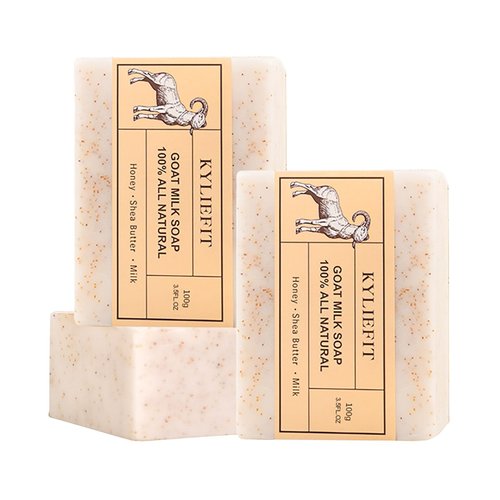 AILKE BOOST LUSTER Natural Goat Milk Soap Bar With Honey, Shea Butter, Moisturizes, Exfoliates, Nourishes For Soft, Healthy Skin, Improve Dull Skin, For Face, Body, Hands, 7oz (Pack of 3)
