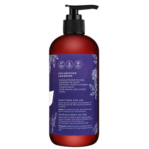 Cibu Volumizing Shampoo - Shampoo for Fine Thin Hair - Hair Thickening Shampoo for Women and Men - Anti Breakage - Moisturizing Shampoo - Nutrient Rich Sulphate Free Shampoo for Hair Growth - 11.83oz