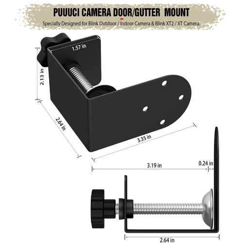 PUUUCI Door/Gutter Mount for Blink Indoor/Outdoor Camera(4th/3rd Gen) & Blink XT2/XT Camera - Blink Security Camera Mounting Accessories for Home/Apartments/Business, No Drilling, No Damage