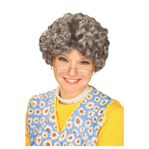 Forum Novelties Women's Yo Momma Curly Costume Wig, Gray, One Size