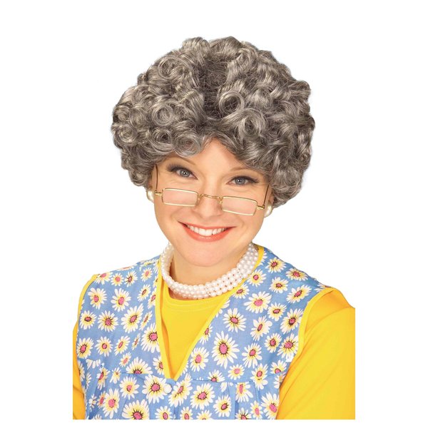 Forum Novelties Women's Yo Momma Curly Costume Wig, Gray, One Size