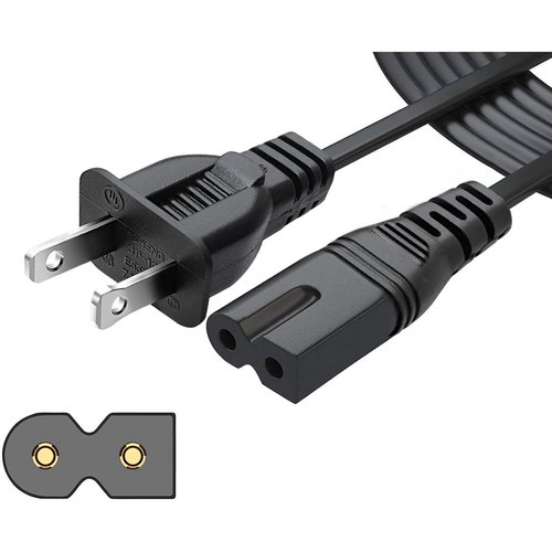 Chanzon Vizio Power Cord 10ft for Vizio D-E-M-Series HDTV Smart LED LCD TV Sharp Sony PS1 (2 Prong NEMA-1-15P IEC320-C7 Plug) 7A 2Slot Universal Replacement Wall UL Listed Polarized AC Cable
