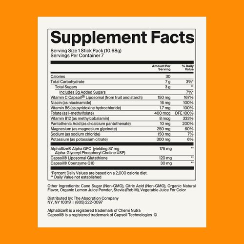 Restore Supplement - Mango Lemonade - 700mg of Electrolytes Powder Packets to Aid Hydration for Post Workouts or Rough Mornings, Boost Immune Support with Liposomal Vitamin C - 7 Sticks