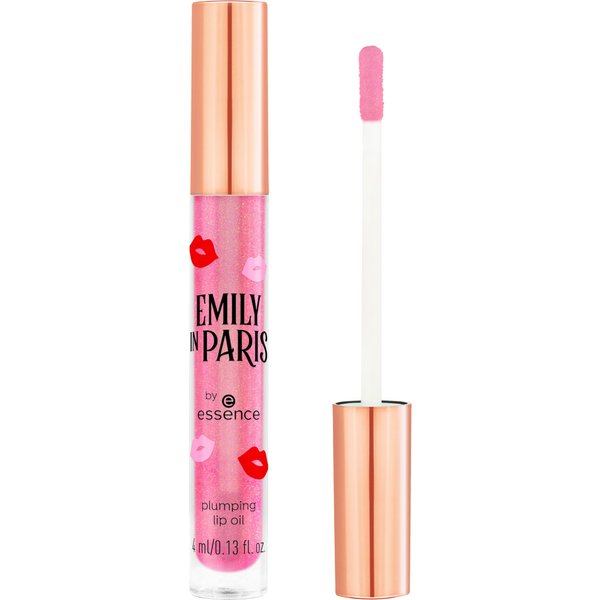 essence | Emily In Paris Plumping Lip Oil | Sheer, Subtle Golden Shimmer | Nourishing & Plumping High Shine Finish | Vegan & Cruelty Free, Gluten Free, Paraben Free, Pink