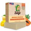 Age of Sage All Natural Bar Soap for Women - Cold Processed Vegan Soap w/Glycerin for Skin Care, Thanksgiving or Birthday Gifts for Women, Mango Papaya, Single Bar