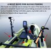 Huntury Kayak Track, Kayak Low Profile Track, Kayak Rail, Kayak Accessories Mount Track, Kayak Gear Track for Fishing Rod Holder, Fish Fider, Cup Holder, Gopro, Pack of 2