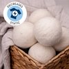 S&T INC. XL New Zealand Wool Dryer Balls, Fabric Softener for Laundry, Natural White, 2.9 in, 6 Pack
