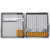 Black Smooth Leather (Full Pack – 20 Kings) Metallic Cigarette Case & Stash Box