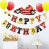 Racing Party Supplies - Birthday Party Decorations for Children,Contain a Racing Banner,6 Foil Balloons,4 Latex Balloons,a Acrylic Golden Cake Topper ,Great for Children Birthday Party
