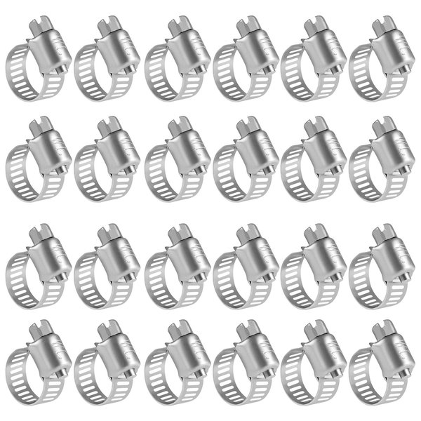 Winlong 1/2'' Stainless Steel Hose Clamps - 24PK Size 4 Small Worm Gear Drive Hose Clamps Clamping Range 1/4 Inch to 5/8 Inch (6mm-16mm) for Automotive Plumbing, 1/4'' Hose Clamps, 1/2'' Hose Clamps