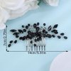 JWICOS Handmade Black Crystal Hair Comb for Wedding Bridal Hair Accessories for Women Prom Halloween Costume Bride Side Comb for Special Occasion