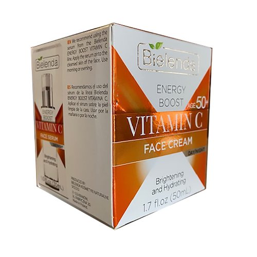 Bielenda Energy Boost Vitamin C Face Cream 50+ Brightening and Hydrating 1.7 fl oz