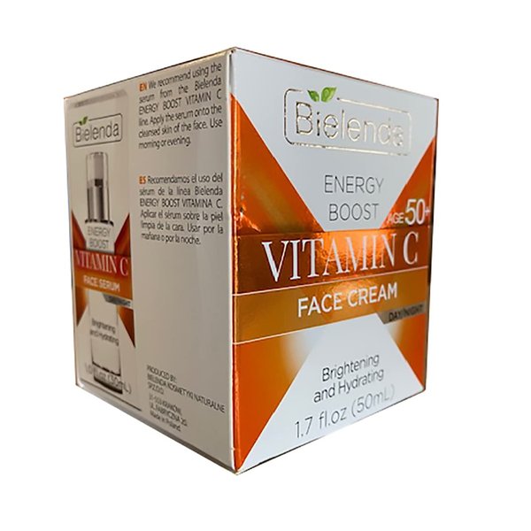 Bielenda Energy Boost Vitamin C Face Cream 50+ Brightening and Hydrating 1.7 fl oz