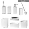 Creative Scents White Toilet Brush Set - Decorative Bathroom Toilet Bowl Brush and Holder - Ventilated Toilet Cleaner Brush with Strong Bristles Rust Proof for Elegant Bathroom Accessories (Estella)