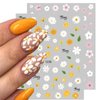 6 Sheets Flower Nail Art Sticker Decals, Charming Daisy Nail Stickers Spring Nail Decals for Nail Art Cute Floral Design Nail Supplies Elegant Self Adhesive Nail Art Decals for Women Nail Decoration