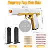 Bugrtey Soft Bullet Toy Gun for Boys, Toy Guns with Shell Ejecting, Toy Foam Blasters & Guns, Gift Box for Christmas Birthday for Boys Girls Adults Age 8+ Gold