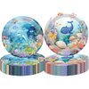 100 Pcs Ocean Under The Sea Party Dinnerware Ocean Paper Plates Napkins Forks Cups Dinnerware for Underwater World Sea Life Theme Baby Shower 1st 2nd 3rd 4th Birthday Party Decorations Supplies