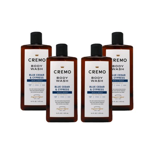 Cremo All Season Body Wash No. 4 Blue Cedar & Cypress, 16 fl oz (Pack of 4)